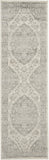 Nourison Tranquil Traditional Ivory/Grey 2'3" x 7'3" Area Rug, Easy Cleaning, Non Shedding, Bed Room, Living Room, Dining Room, Kitchen (2x7)
