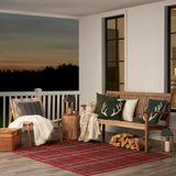 Nourison Grafix Red 5'3'' x 7'3'' Area-Rug, Modern, Plaid, Bed Room, Living Room, Dining Room, Kitchen, Easy-Cleaning, Non Shedding, (5' x 7')