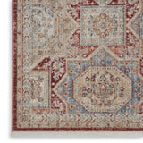 Nourison Enchanting Home Farmhouse & Country Blue/Brick 3' x 5' Area -Rug, Easy -Cleaning, Non Shedding, Bed Room, Living Room, Dining Room, Kitchen (3x5)