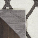 Nourison Feather Soft Trellis Ivory Charcoal 5'3' x 7'3' Area -Rug, Easy -Cleaning, Non Shedding, Bed Room, Living Room, Dining Room, Kitchen (5x7)