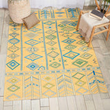 Nourison Madera Tribal Saffron 5' x 7' Area-Rug, Easy-Cleaning, Non Shedding, Bed Room, Living Room, Dining Room, Kitchen (5x7)