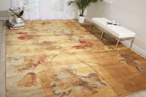 Nourison Somerset Floral Beige 2' x 2'9" Area-Rug, Easy-Cleaning, Non Shedding, Bed Room, Living Room, Dining Room, Kitchen (2x3)