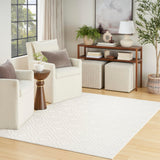 Nourison Casual Ivory 5'3" x 7' Area Rug Easy Clean, Non Shedding, Bed Room, Living Room, Dining Room, Kitchen (5' x 7')