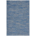 Nourison Essentials Indoor/Outdoor Blue/Grey 2' x 4' Area Rug, Easy Cleaning, Non Shedding, Bed Room, Living Room, Dining Room, Backyard, Deck, Patio (2x4)