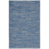 Nourison Essentials Indoor/Outdoor Blue/Grey 2' x 4' Area Rug, Easy Cleaning, Non Shedding, Bed Room, Living Room, Dining Room, Backyard, Deck, Patio (2x4)