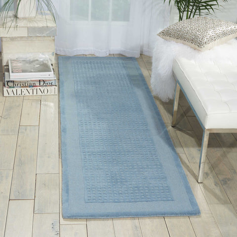 Nourison Westport Mid-century Blue 2'3" x 7'6" Area-Rug, Easy-Cleaning, Non Shedding, Bed Room, Living Room, Dining Room, Kitchen (2x8)
