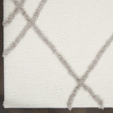 Nourison Feather Soft Shabby Chic Ivory Grey 3'11" x 5'11" Area -Rug, Easy -Cleaning, Non Shedding, Bed Room, Living Room, Dining Room, Kitchen (4x6)