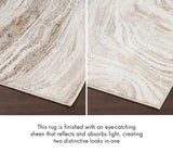 Nourison Glam Modern Grey Gold 2'3" x 7'6" Area -Rug, Easy -Cleaning, Non Shedding, Bed Room, Living Room, Dining Room, Kitchen (2x8)