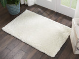 Nourison Malibu Shag Solid Ivory 3' x 5' Area Rug, (3' x 5')