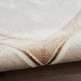 Nourison Glam Geometric Ivory Cream 3'11" x 5'11" Area -Rug, Easy -Cleaning, Non Shedding, Bed Room, Living Room, Dining Room, Kitchen (4x6)