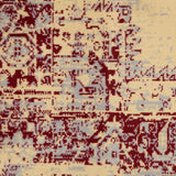 Nourison Grafix Traditional Cream/Red 5'3" x Round Area Rug, Easy Clean, Non Shedding, Bed Room, Living Room, Dining Room, Kitchen (5 Round)