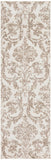 Nourison Jubilant Damask Ivory Beige 2'3" x 7'3" Area Rug, Easy Clean, Non Shedding, Bed Room, Living Room, Dining Room, Kitchen (2x7)