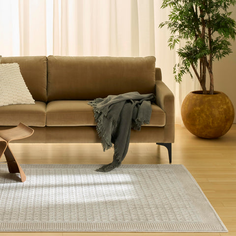 Nourison Nordic Beige 4' x 6' Area Rug - Easy Clean, Non Shedding, Bed Room, Living Room, Dining Room, Kitchen (4' x 6')