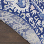 Nourison Whimsicle Traditional Navy Multicolor 5' x Round Area Rug, Easy Cleaning, Non Shedding, Bed Room, Living Room, Dining Room, Kitchen (5 Round)