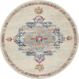 Nourison Passion Transitional Bohemian Grey/Multi 5'3" x Round Area Rug (5' Round)