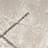 Nourison Glam Geometric Ivory/Grey 2'3" x 7'6" Area Rug, Easy Clean, Non Shedding, Bed Room, Living Room, Dining Room, Kitchen (2x8)