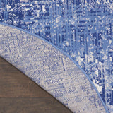 Nourison Whimsicle Abstract Blue Ivory 5' x round Area -Rug, Easy -Cleaning, Non Shedding, Bed Room, Living Room, Dining Room, Kitchen (5 Round)