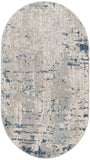 Nourison Concerto Abstract Ivory Grey Blue 3' x 5' Oval Area -Rug, Easy -Cleaning, Non Shedding, Bed Room, Living Room, Dining Room, Kitchen (3x5)