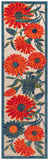 Nourison Aloha Indoor/Outdoor Ivory Multicolor 2'3" x 8' Area Rug, Easy-Cleaning, Non Shedding, Bed Room, Living Room, Dining Room, Backyard, Deck, Patio (2x8)