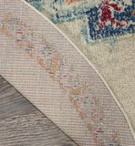 Nourison Passion Transitional Bohemian Grey/Multi 5'3" x Round Area Rug (5' Round)