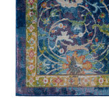 Nourison Global Vintage Traditional Blue 4' x 6' Area Rug, Easy Clean, Non Shedding, Bed Room, Living Room, Dining Room, Kitchen (4x6)