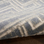 Nourison Serenity Home Geometric Blue Ivory 2'2" x 7'6 Area -Rug, Easy -Cleaning, Non Shedding, Bed Room, Living Room, Dining Room, Backyard, Deck, Patio (2x8)