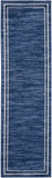Nourison Essentials Indoor/Outdoor Navy/Ivory 2' x 6' Area -Rug, Easy -Cleaning, Non Shedding, Bed Room, Living Room, Dining Room, Backyard, Deck, Patio (2x6)