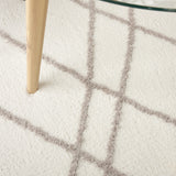 Nourison Feather Soft Shabby Chic Ivory Grey 3'11" x 5'11" Area -Rug, Easy -Cleaning, Non Shedding, Bed Room, Living Room, Dining Room, Kitchen (4x6)