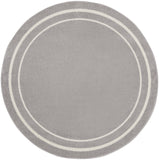 Nourison Essentials 6' x Round Grey/Ivory Contemporary Indoor/Outdoor Rug