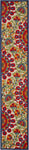 Nourison Aloha Indoor/Outdoor Red/Multi 2'3" x 12' Area Rug, Easy Cleaning, Non Shedding, Bed Room, Living Room, Dining Room, Deck, Backyard, Patio (2x12)