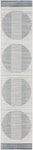 Nourison Astra Machine Washable Geometric Ivory Blue 2'2" x 12' Area -Rug, Easy -Cleaning, Non Shedding, Bed Room, Living Room, Dining Room, Kitchen (2x12)