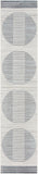 Nourison Astra Machine Washable Geometric Ivory Blue 2'2" x 12' Area -Rug, Easy -Cleaning, Non Shedding, Bed Room, Living Room, Dining Room, Kitchen (2x12)