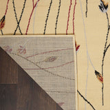 Nourison Grafix Cream 3'9" x 5'9" Area Rug, Modern, Botanical , Bed Room, Living Room, Dining Room, Kitchen, Easy Clean, Non Shedding, (4' x 6')