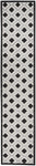 Nourison Aloha Geometric Indoor/Outdoor Black White 2'3" x 12' Area Rug, (12' Runner)