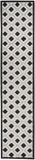 Nourison Aloha Geometric Indoor/Outdoor Black White 2'3" x 12' Area Rug, (12' Runner)