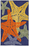 Nourison Aloha Indoor/Outdoor Blue Multicolor 2'8" x 4' Area Rug, Easy Cleaning, Non Shedding, Bed Room, Living Room, Dining Room, Backyard, Deck, Patio (3x4)