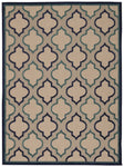 Nourison Aloha Indoor/Outdoor Navy 3'6" x 5'6" Area Rug, Tropical, Botanical, Easy Cleaning, Non Shedding, Bed Room, Living Room, Dining Room, Deck, Backyard, Patio (3x5)