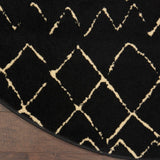 Nourison Grafix Tribal Black 5' Round Area Rug, 5'3" x Round