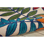 Nourison Aloha Indoor/Outdoor Multicolor 7'10" x 10'6" Area Rug, Tropical, Botanical, Easy-Cleaning, Non-Shedding, Bed Room, Kitchen, Living Room, Deck, Backyard, (8' x 11')