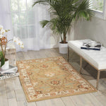 Nourison India House Persian Sage 2'6" x 4' Area-Rug, Easy-Cleaning, Non Shedding, Bed Room, Living Room, Dining Room, Kitchen (2x4)