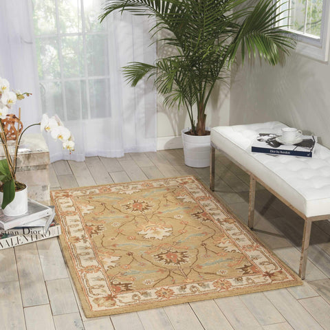 Nourison India House Persian Sage 2'6" x 4' Area-Rug, Easy-Cleaning, Non Shedding, Bed Room, Living Room, Dining Room, Kitchen (2x4)
