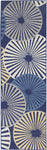 Nourison Grafix Contemporary Navy 2'3" x 7'6" Area Rug, Easy Clean, Non Shedding, Bed Room, Living Room, Dining Room, Kitchen (2x7)