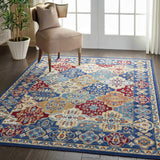 Nourison Grafix Traditional Multicolor 5'3" x 7'3" Area -Rug, Easy -Cleaning, Non Shedding, Bed Room, Living Room, Dining Room, Kitchen (5x7)