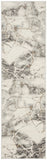 Nourison Elation Abstract Ivory/Grey 2'3" x 7'6" Area -Rug, Easy -Cleaning, Non Shedding, Bed Room, Living Room, Dining Room, Kitchen (2x7)