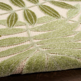 Nourison Aloha Indoor-Outdoor Ivory Green 2'3" x 8' Area Rug, Easy Cleaning, Non Shedding, Bed Room, Living Room, Dining Room, Backyard, Patio, Deck (2x8)