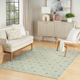 Nourison Casual Green 5'3" x 7' Area Rug Easy Clean, Non Shedding, Bed Room, Living Room, Dining Room, Kitchen (5' x 7')