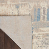 Nourison Solace Ivory and Grey and Blue 5'3" x 7'3" Area Rug 099446857637