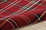 Nourison Grafix Red 5'3'' x 7'3'' Area-Rug, Modern, Plaid, Bed Room, Living Room, Dining Room, Kitchen, Easy-Cleaning, Non Shedding, (5' x 7')