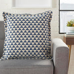 Mina Victory Life Styles Printed Triangles Indigo 20" X 20" Throw Pillow