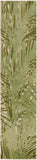 Nourison Aloha Ivory Green 2' x 6' Area Rug, Easy Clean, Non Shedding, Bed Room, Living Room, Dining Room, Kitchen (6' Runner)